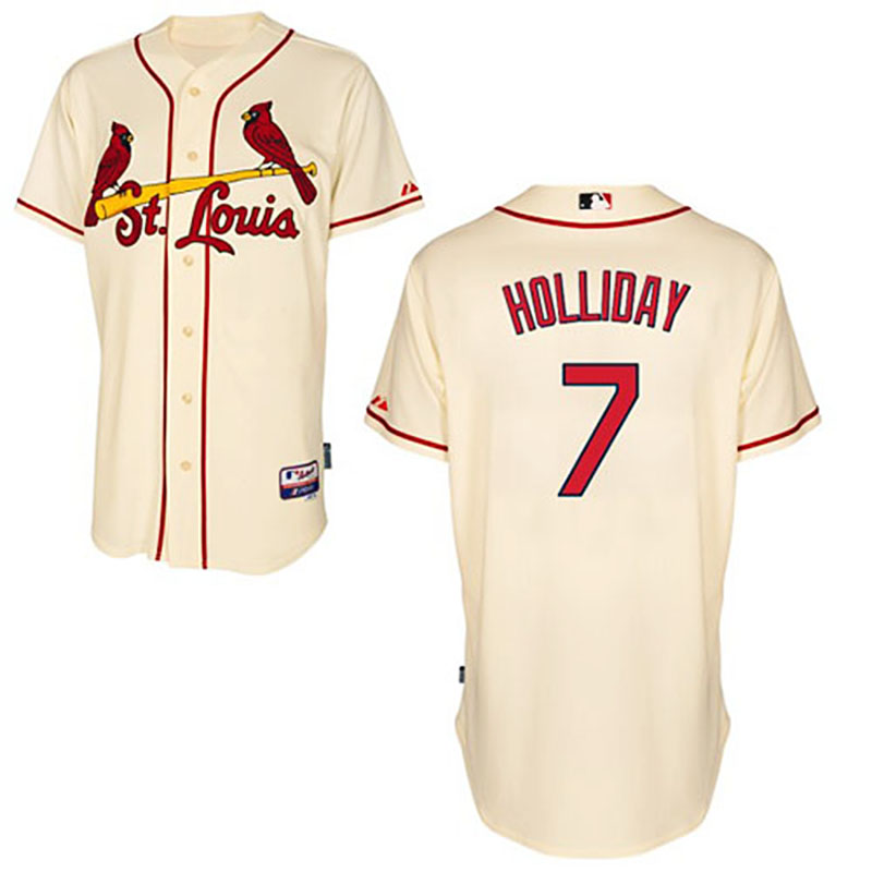 St. Louis Cardinals #7 Matt Holliday Alternate Authentic Cool Base Ivory Jersey