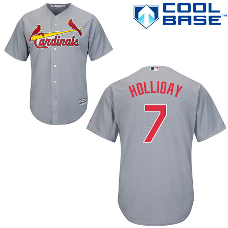 St. Louis Cardinals #7 Matt Holliday Road Authentic Cool Base Gray Jersey