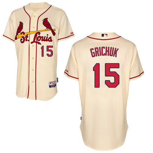 St. Louis Cardinals #15 Randal Grichuk Cream Cool Base Alternate Jersey