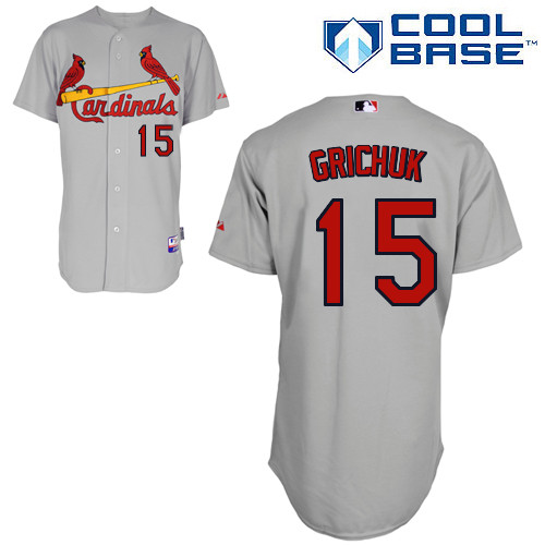 St. Louis Cardinals #15 Randal Grichuk Majestic Gray Cool Base Authentic Player Jersey