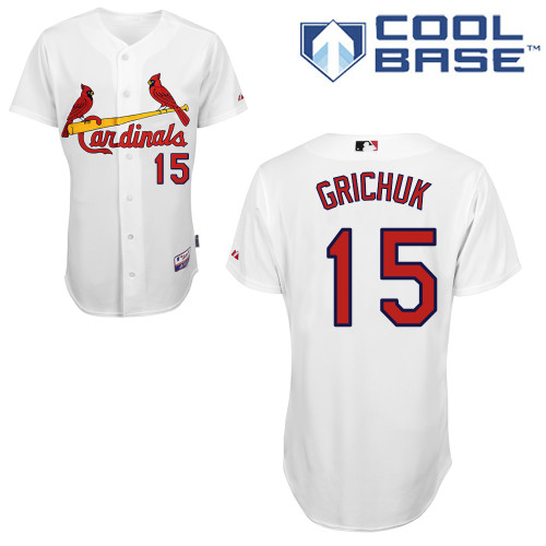 St. Louis Cardinals #15 Randal Grichuk Majestic White Cool Base Authentic Player Jersey