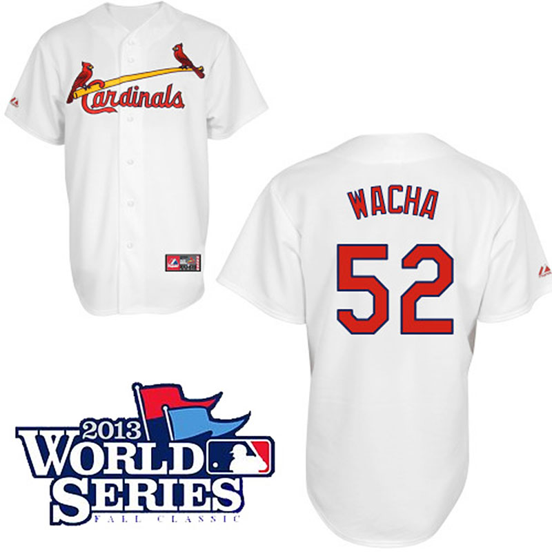 St. Louis Cardinals #52 Michael Wacha Men's Authentic White Home Majestic MLB 2013 World Series Cool Base Jersey