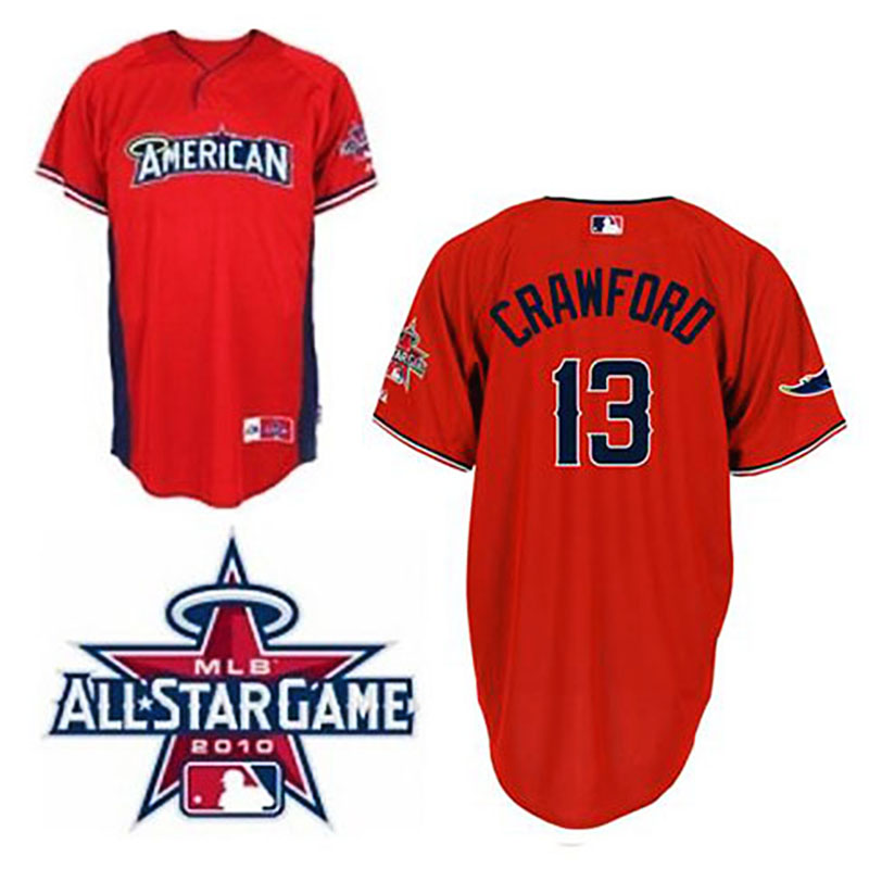 Tampa Bay Rays #13 Carl Crawford American League 2010 All Star BP Red Jersey