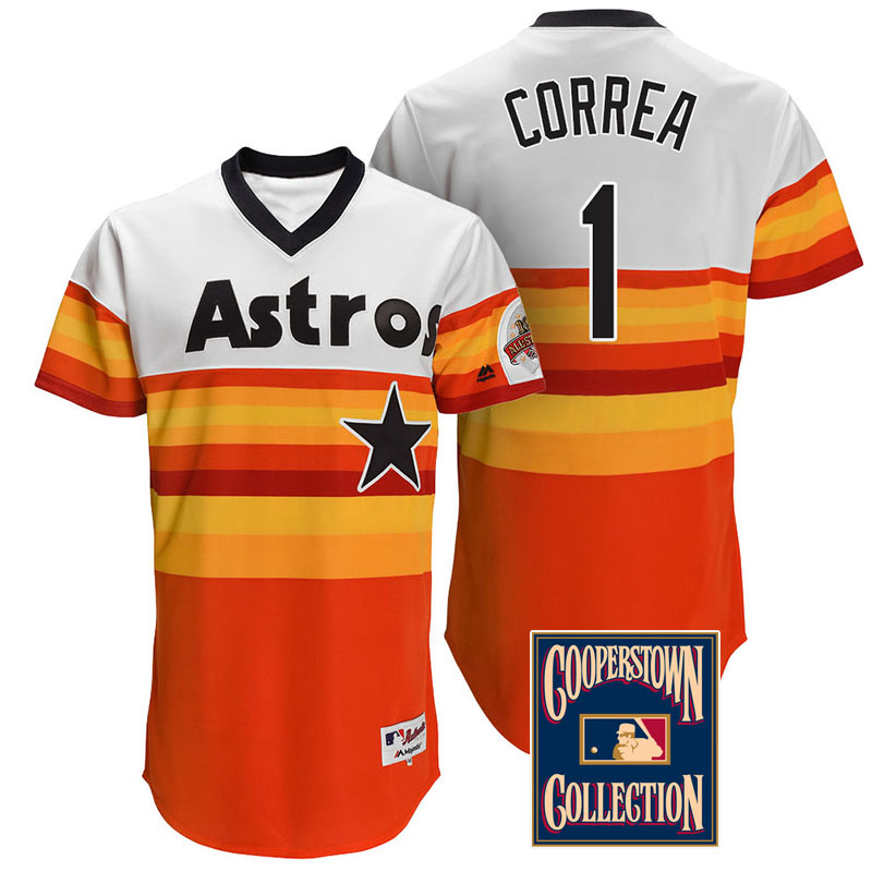 Carlos Correa #1 Houston Astros Multi Throwback Turn Back The Clock Jersey