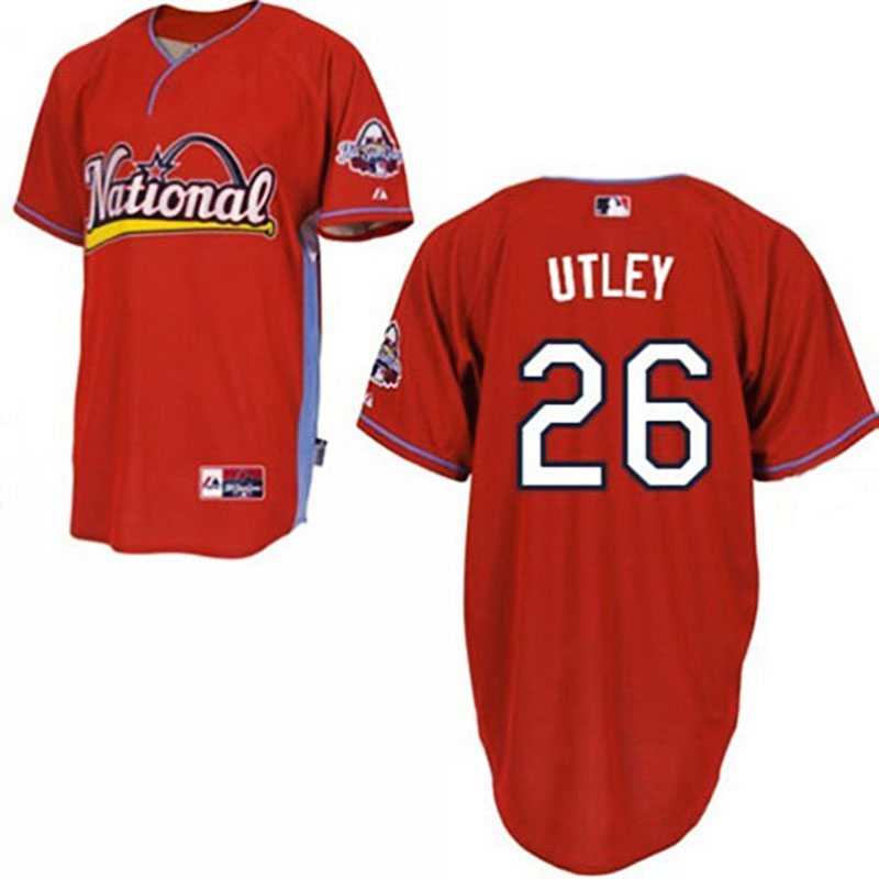 Philadelphia Phillies #26 Chase Utley 2009 All Star Red Jersey