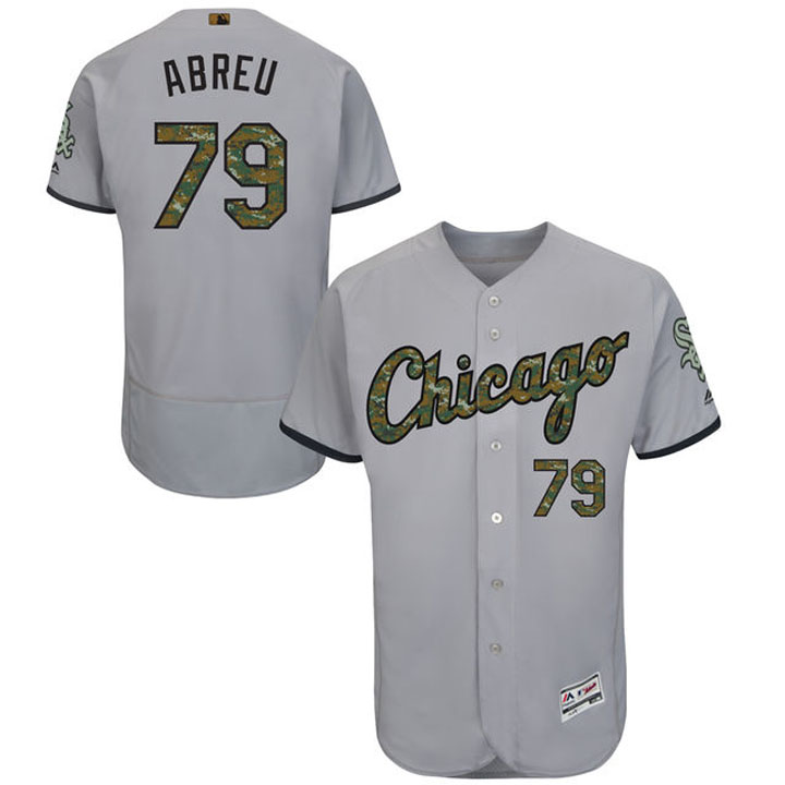 Chicago White Sox Jose Abreu #79 Gray Camo Fashion 2016 Memorial Day Flex Base Jersey