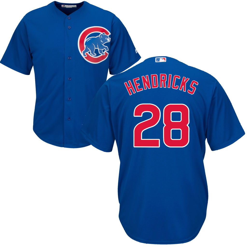 Chicago Cubs #28 Kyle Hendricks Alternate Royal Cool Base Jersey