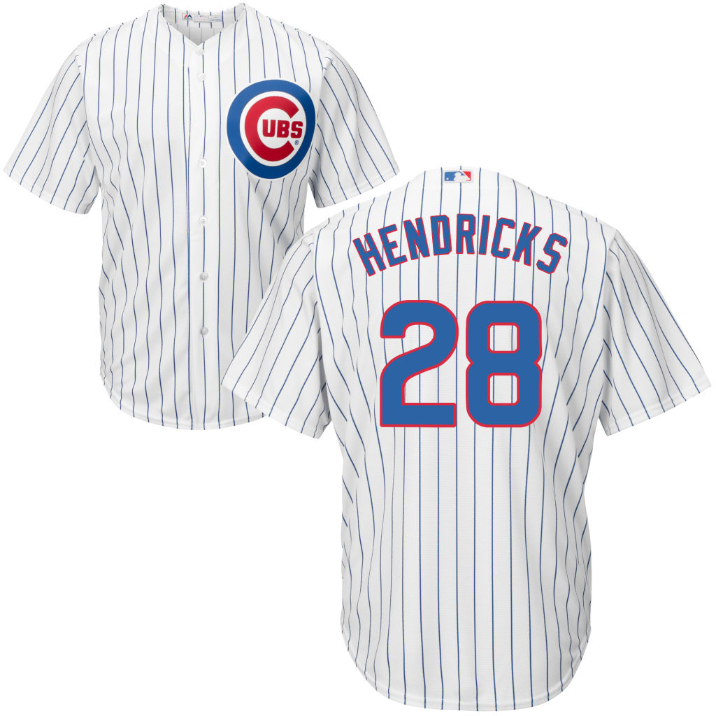 Chicago Cubs #28 Kyle Hendricks Home White Cool Base Jersey