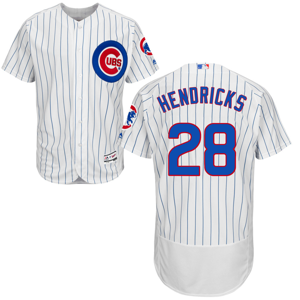 Chicago Cubs #28 Kyle Hendricks Home White Authentic Collection Flex Base Jersey