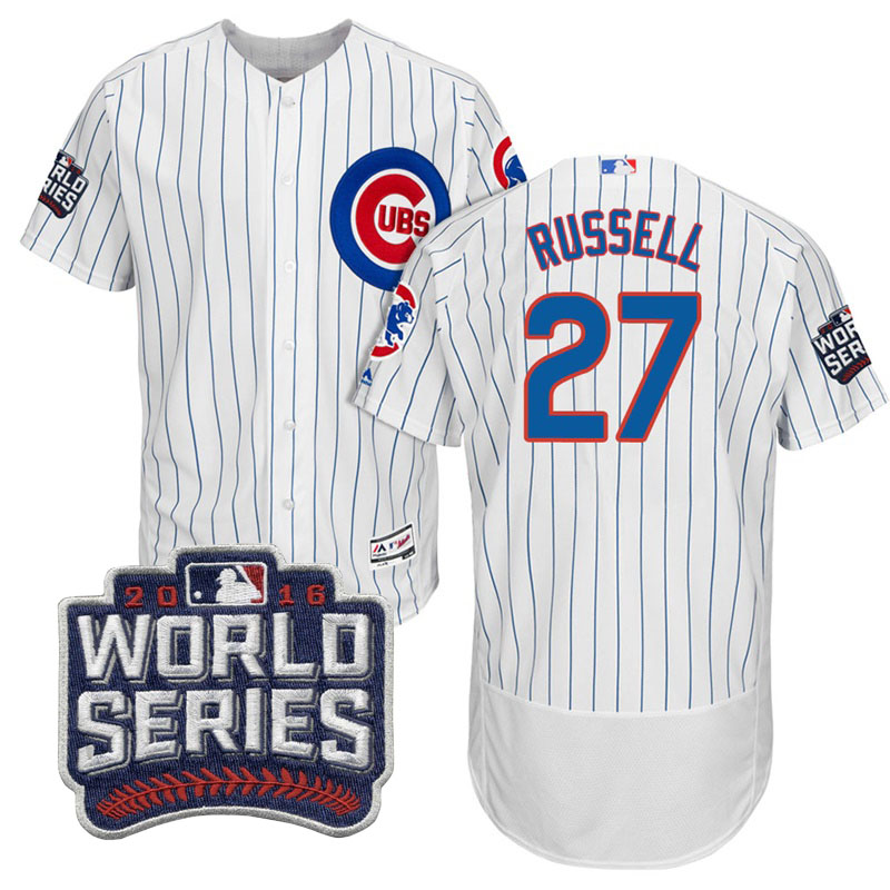 Chicago Cubs Addison Russell #27 White 2016 World Series Bound Flex Base Jersey