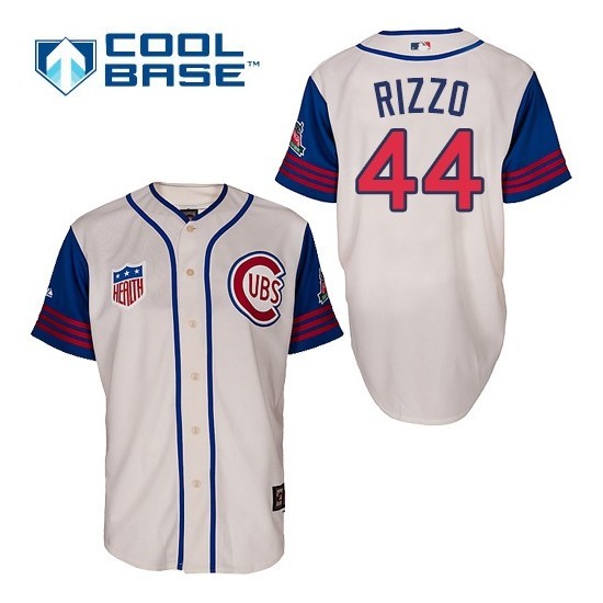 Chicago Cubs #44 Anthony Rizzo Cream 1942 Throwback Jersey