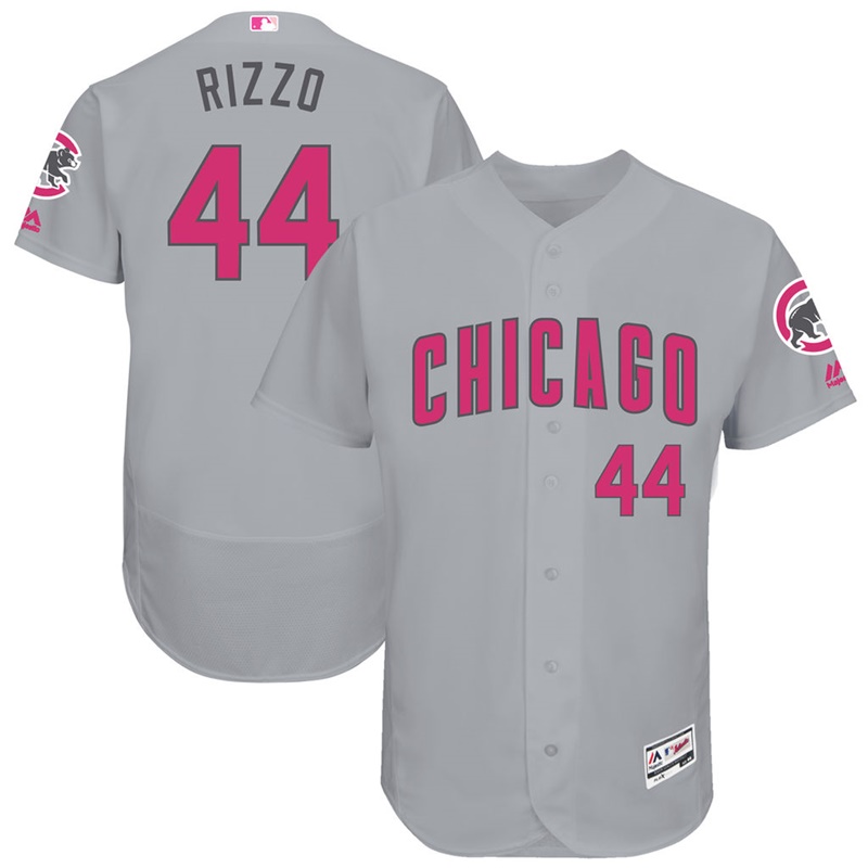 Anthony Rizzo #44 Men Chicago Cubs 2017 Mother's Day Gray Flex Base Jersey