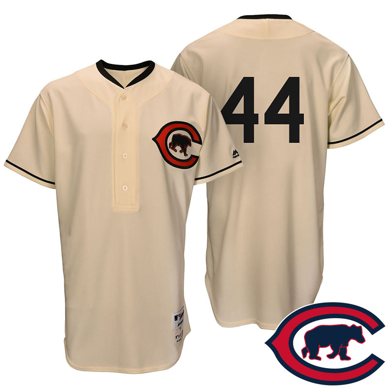 Chicago Cubs Anthony Rizzo #44 Tan Turn Back the Clock Throwback Player Jersey