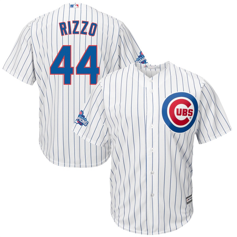 Chicago Cubs Anthony Rizzo #44 White 2016 World Series Champions Cool Base Jersey