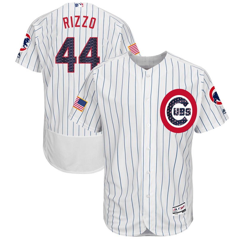 Anthony Rizzo #44 Chicago Cubs 2017 Stars & Stripes Independence Day White Flex Base Jersey - Men