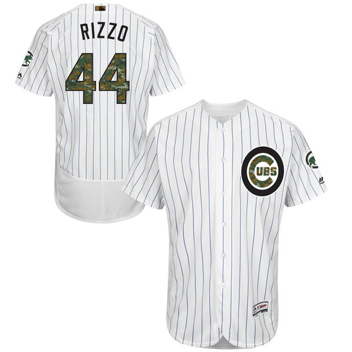 Chicago Cubs Anthony Rizzo #44 White Camo Fashion 2016 Memorial Day Flex Base Jersey