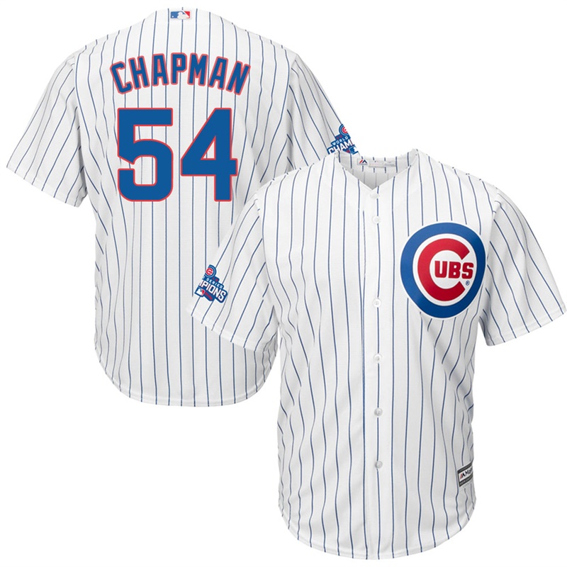 Chicago Cubs Aroldis Chapman #54 White 2016 World Series Champions Cool Base Jersey