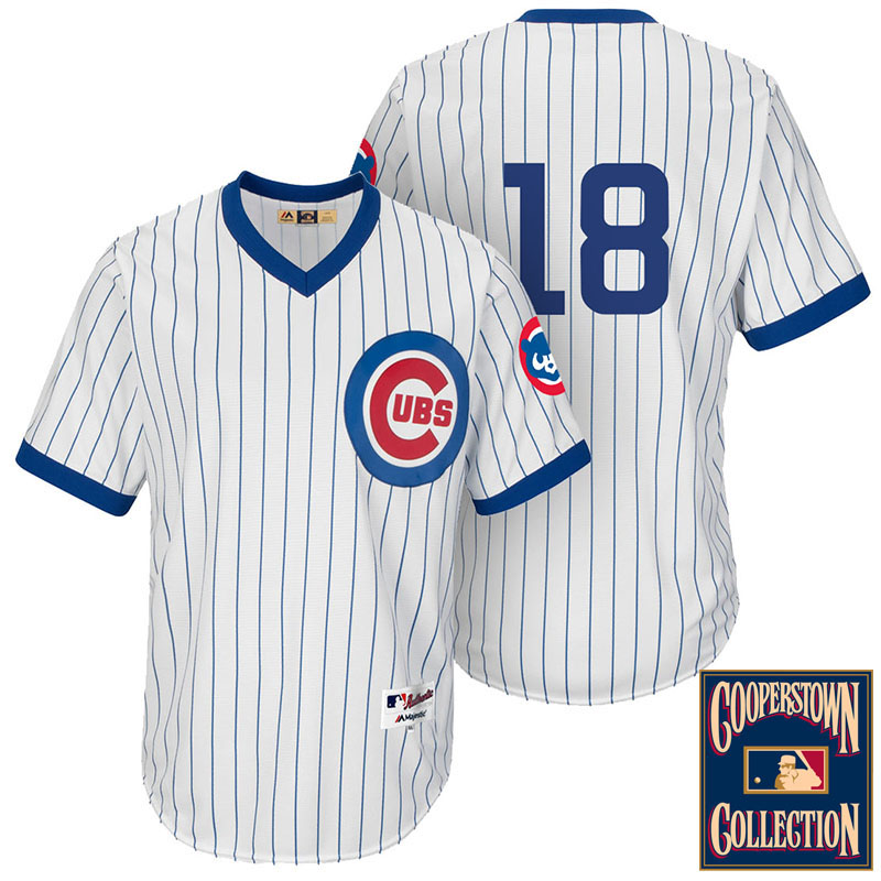 Chicago Cubs #18 Ben Zobrist White 1988 Turn Back The Clock Throwback Jersey