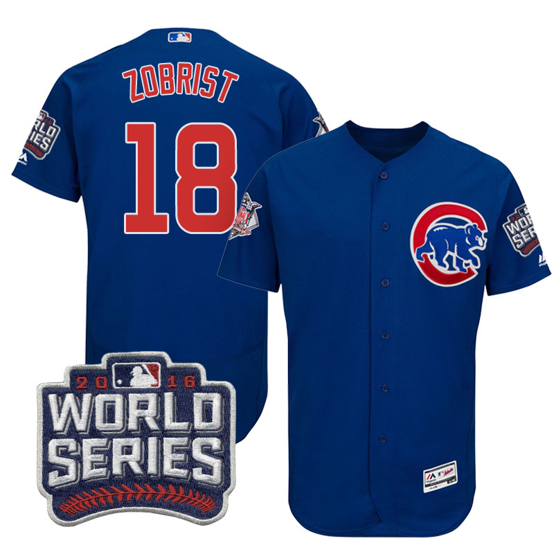 Chicago Cubs Ben Zobrist #18 Royal 2016 World Series Bound Flex Base Jersey