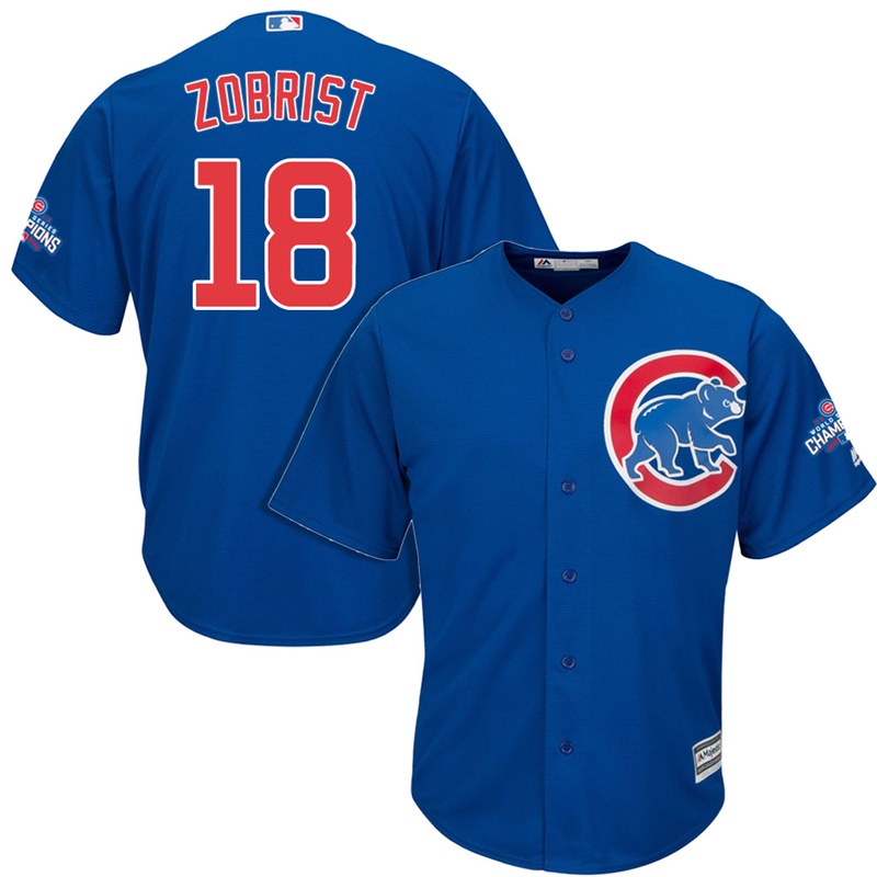 Chicago Cubs Ben Zobrist #18 Royal 2016 World Series Champions Cool Base Jersey