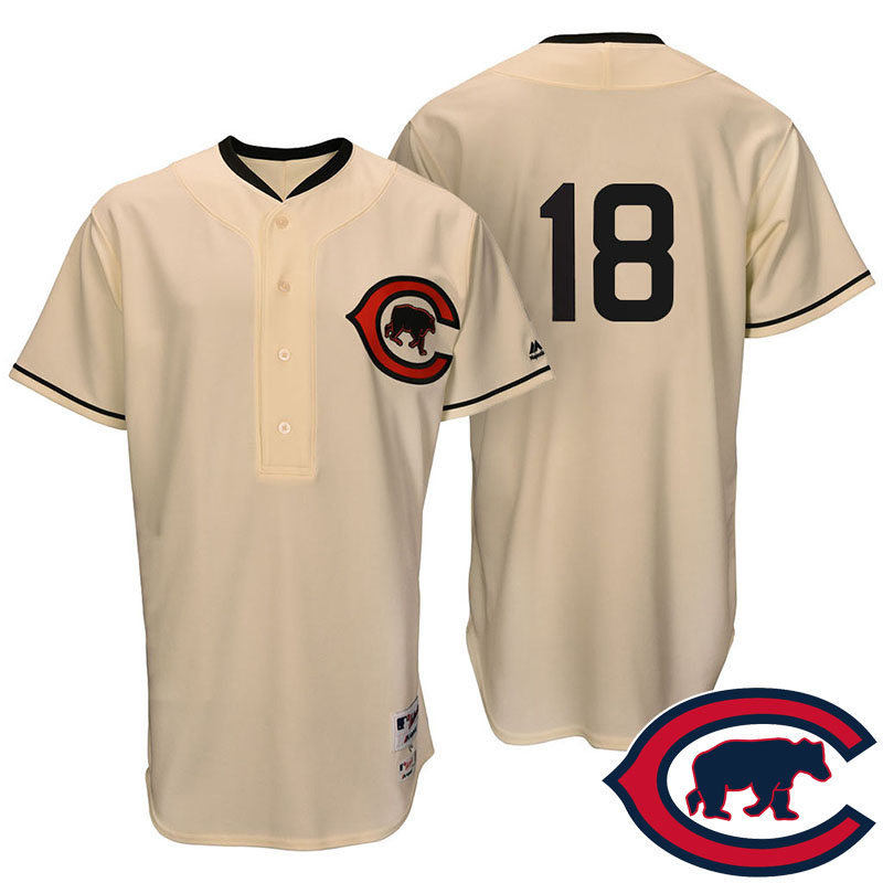 Chicago Cubs Ben Zobrist #18 Tan Turn Back the Clock Throwback Player Jersey