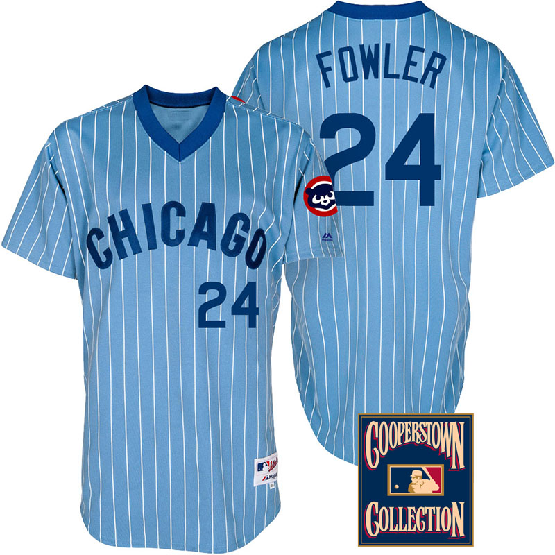 Chicago Cubs #24 Dexter Fowler Light Blue Throwback Turn Back The Clock Jersey