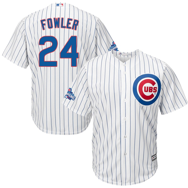 Chicago Cubs Dexter Fowler #24 White 2016 World Series Champions Cool Base Jersey