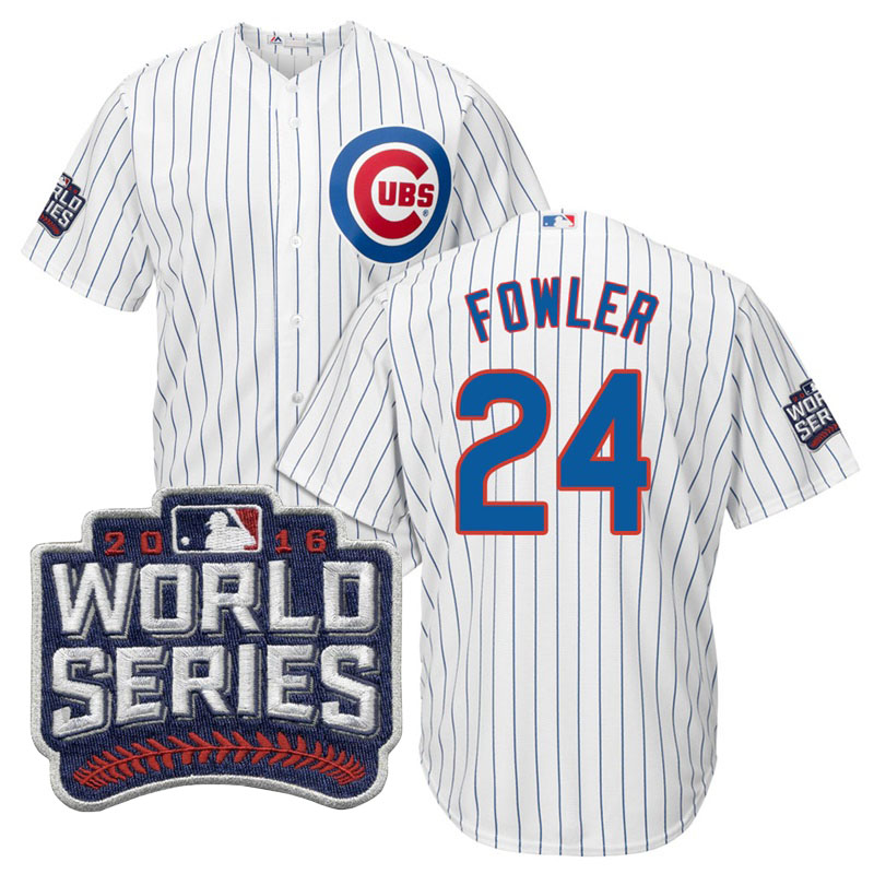 Chicago Cubs Dexter Fowler #24 White 2016 World Series Bound Cool Base Jersey