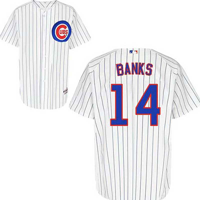 Chicago Cubs #14 Ernie Banks White Home Jersey