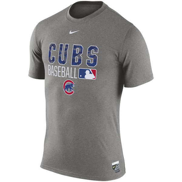 Chicago Cubs Gray Wordmark Issue Performance T-Shirt