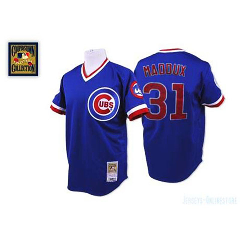 Chicago Cubs #31 Greg Maddux Blue Jersey