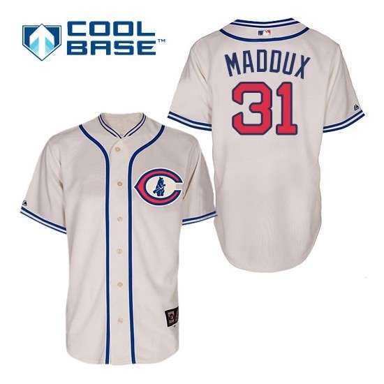 Chicago Cubs #31 Greg Maddux Cream 1929 Throwback Jersey