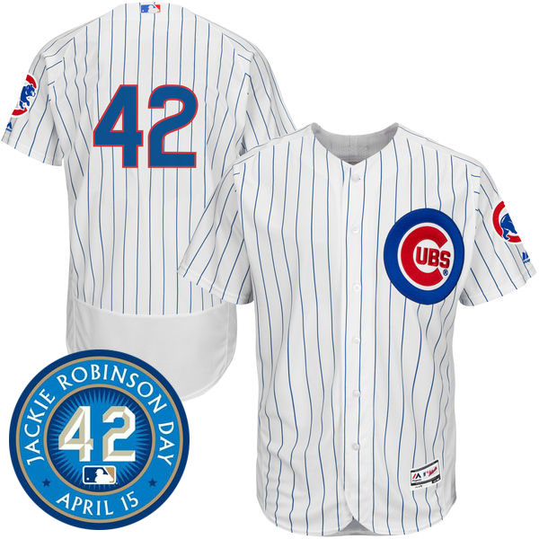 Chicago Cubs #42 Jackie Robinson White Authentic Collection Flexbase Jersey