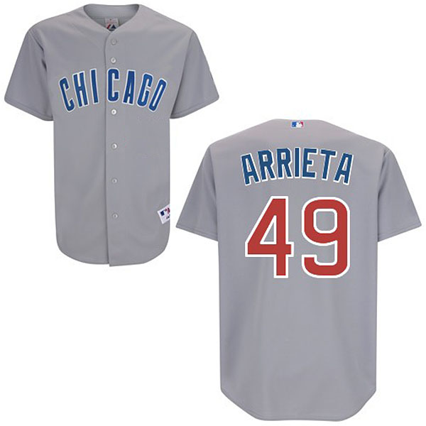 Chicago Cubs Jake Arrieta #49 Gray Official Cool Base Jersey