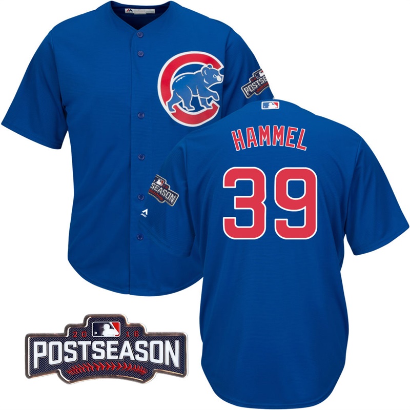 Chicago Cubs Jason Hammel #39 NL Central Division Champions Royal 2016 Postseason Patch Cool Base Jersey