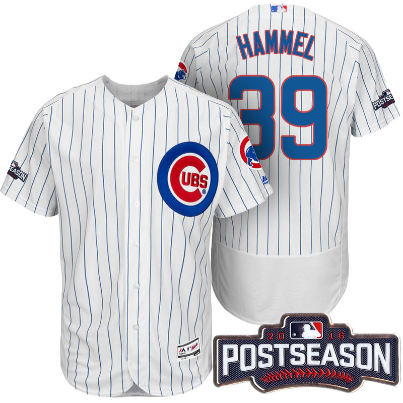 Chicago Cubs Jason Hammel #39 NL Central Champions White 2016 Postseason Patch Flex Base Jersey