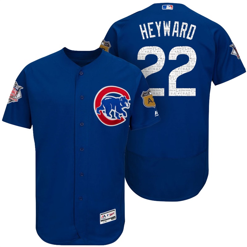 Chicago Cubs Jason Heyward #22 Royal 2017 Spring Training Cactus League Patch Authentic Collection Flex Base Jersey