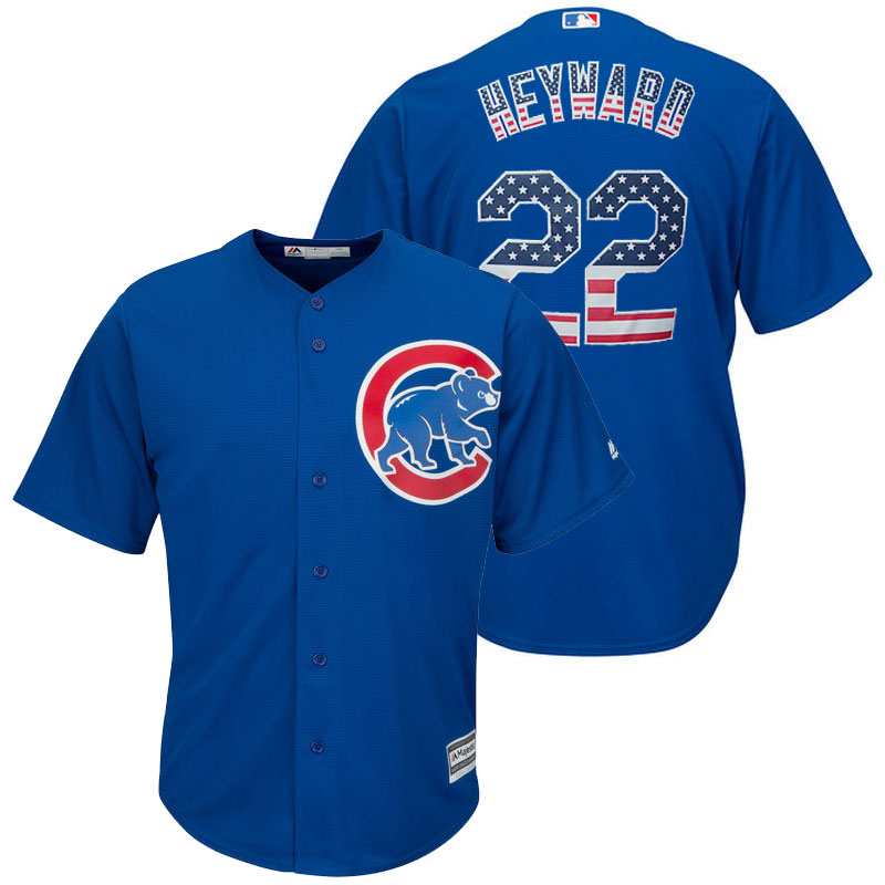 Chicago Cubs Jason Heyward #22 Royal Stars and Stripes Cool Base Jersey