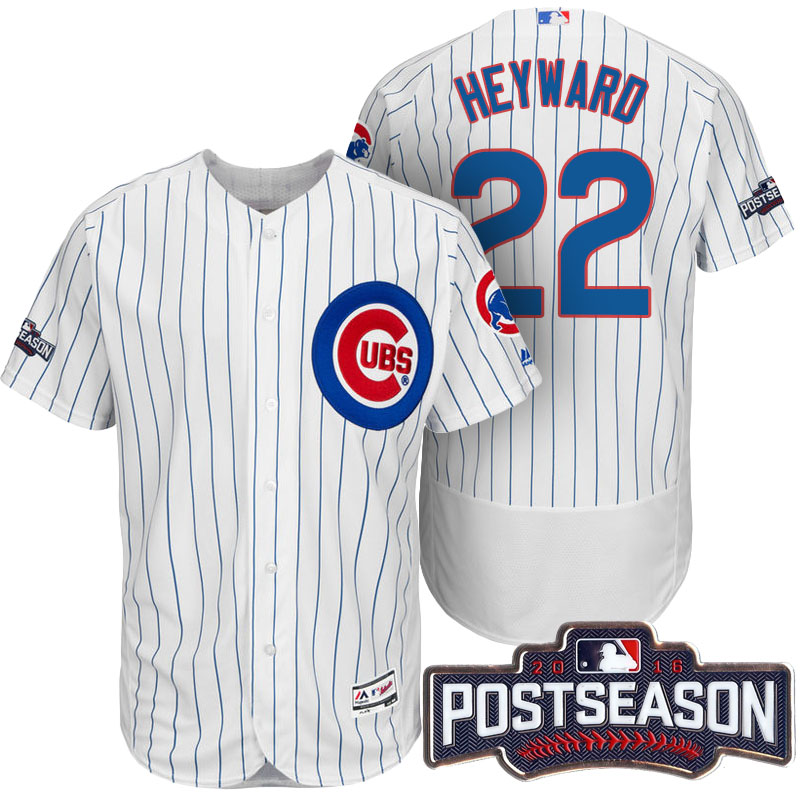 Chicago Cubs Jason Heyward #22 NL Central Champions White 2016 Postseason Patch Flex Base Jersey