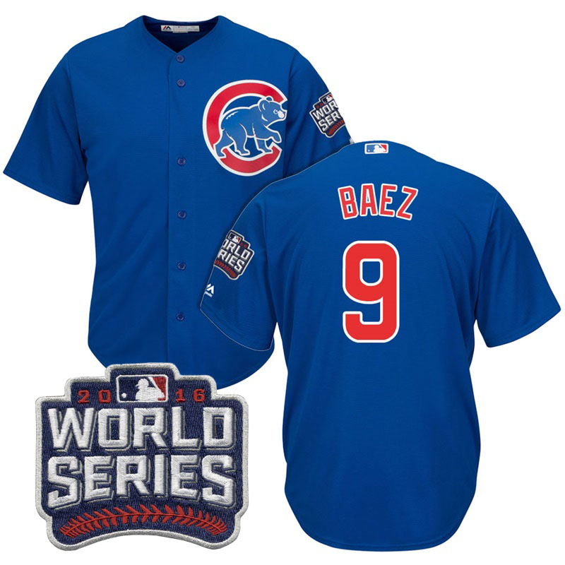 Chicago Cubs Javier Baez #9 Royal 2016 World Series Bound Cool Base Jersey