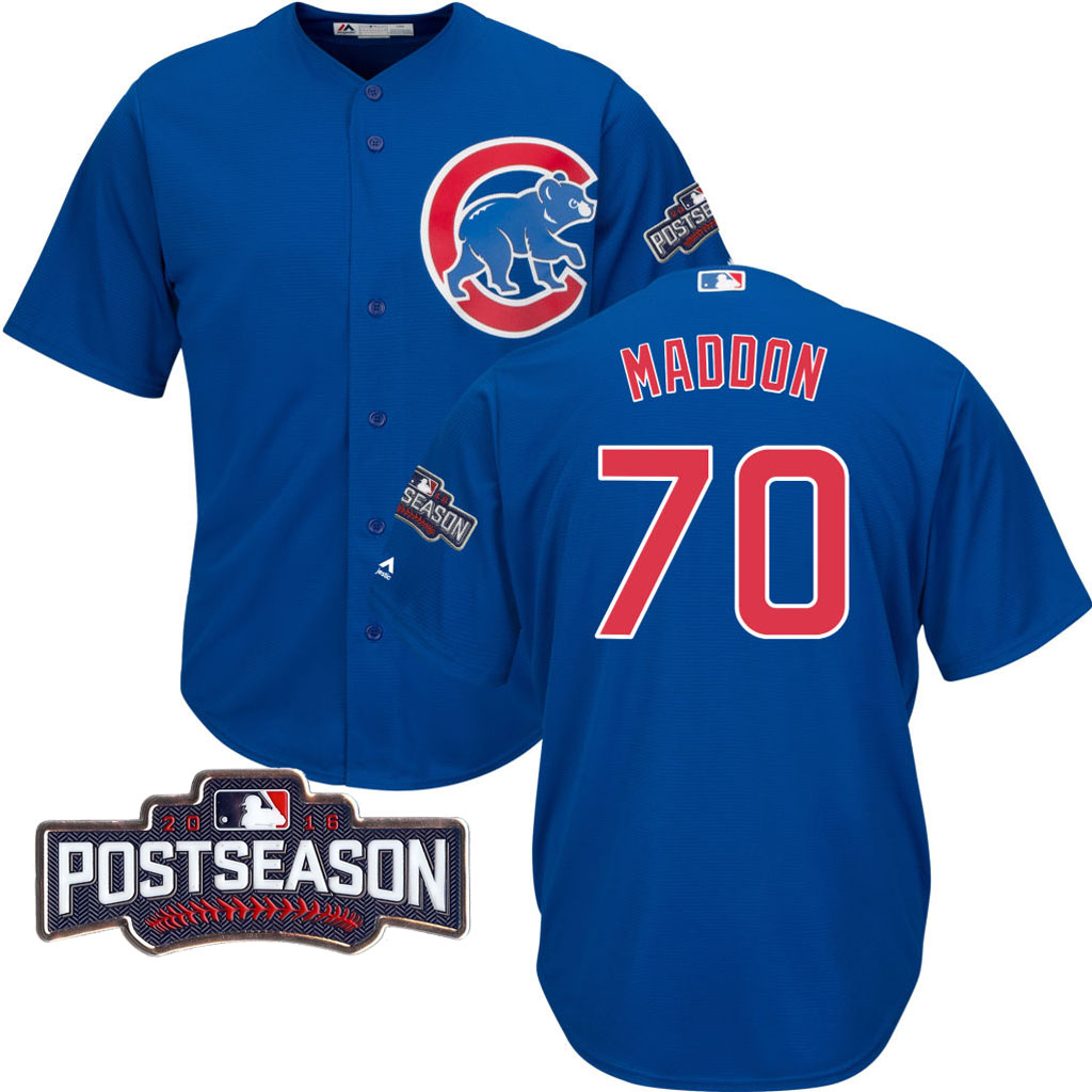 Chicago Cubs Joe Maddon #70 NL Central Division Champions Royal 2016 Postseason Patch Cool Base Jersey