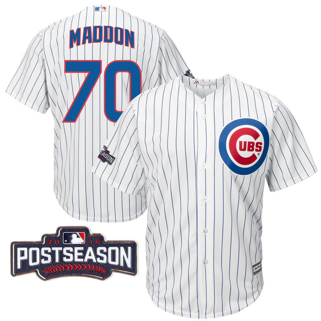 Chicago Cubs Joe Maddon #70 NL Central Division Champions White 2016 Postseason Patch Cool Base Jersey