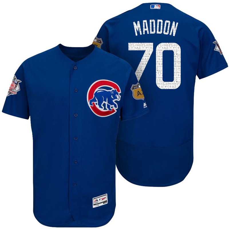 Chicago Cubs Joe Maddon #70 Royal 2017 Spring Training Cactus League Patch Authentic Collection Flex Base Jersey