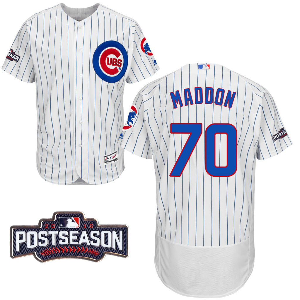 Chicago Cubs Joe Maddon #70 NL Central Champions White 2016 Postseason Patch Flex Base Jersey