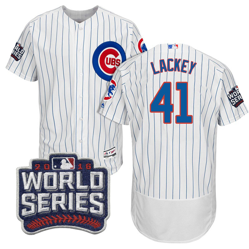 Chicago Cubs John Lackey #41 White 2016 World Series Bound Flex Base Jersey