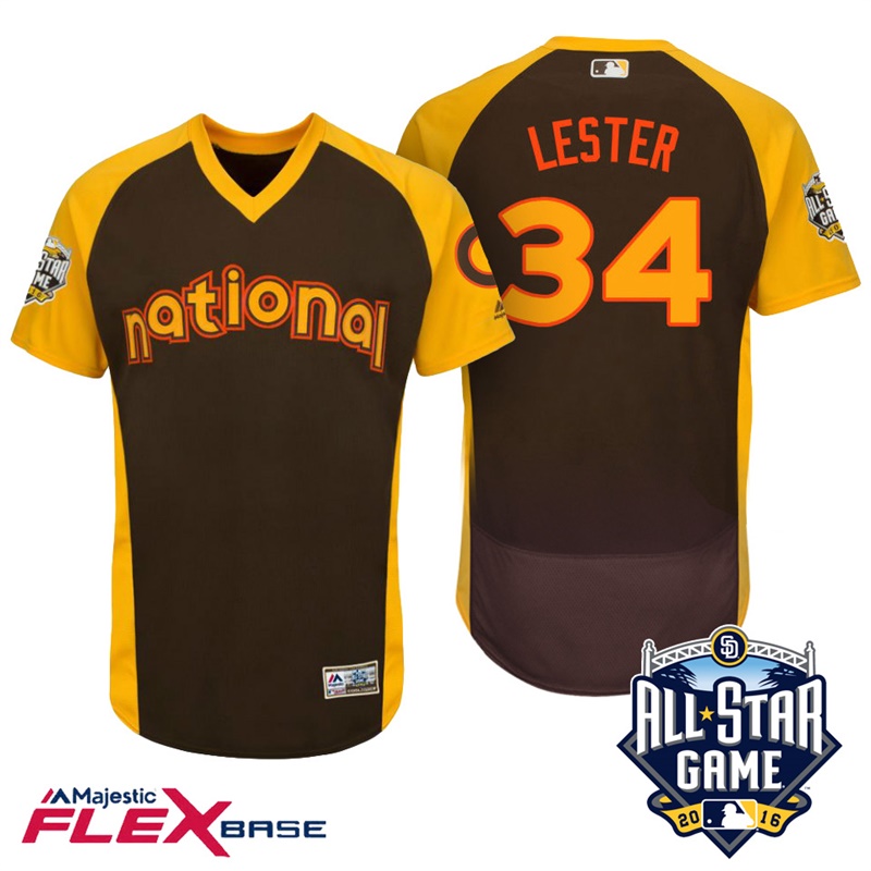 2016 MLB All-Star National Chicago Cubs Jon Lester #34 Brown Home Run Derby Flex Base Jersey