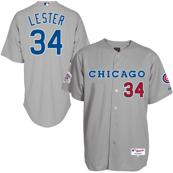 Chicago Cubs #34 Jon Lester Majestic Gray 6200 Turn Back the Clock Player Jersey