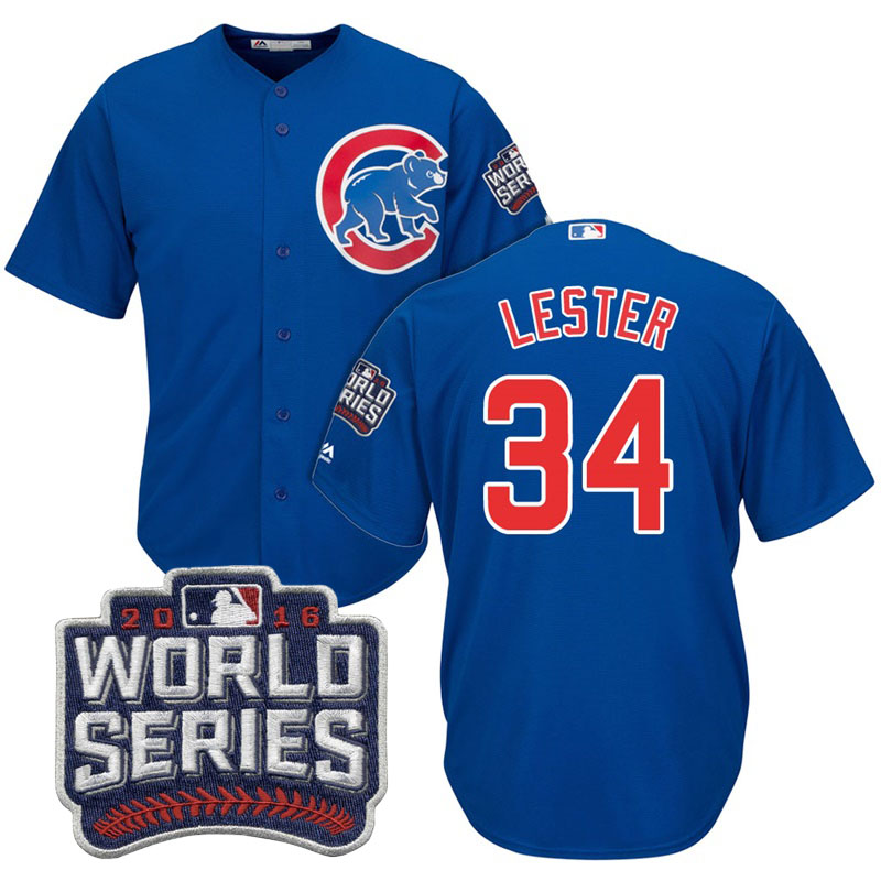 Chicago Cubs Jon Lester #34 Royal 2016 World Series Bound Cool Base Jersey