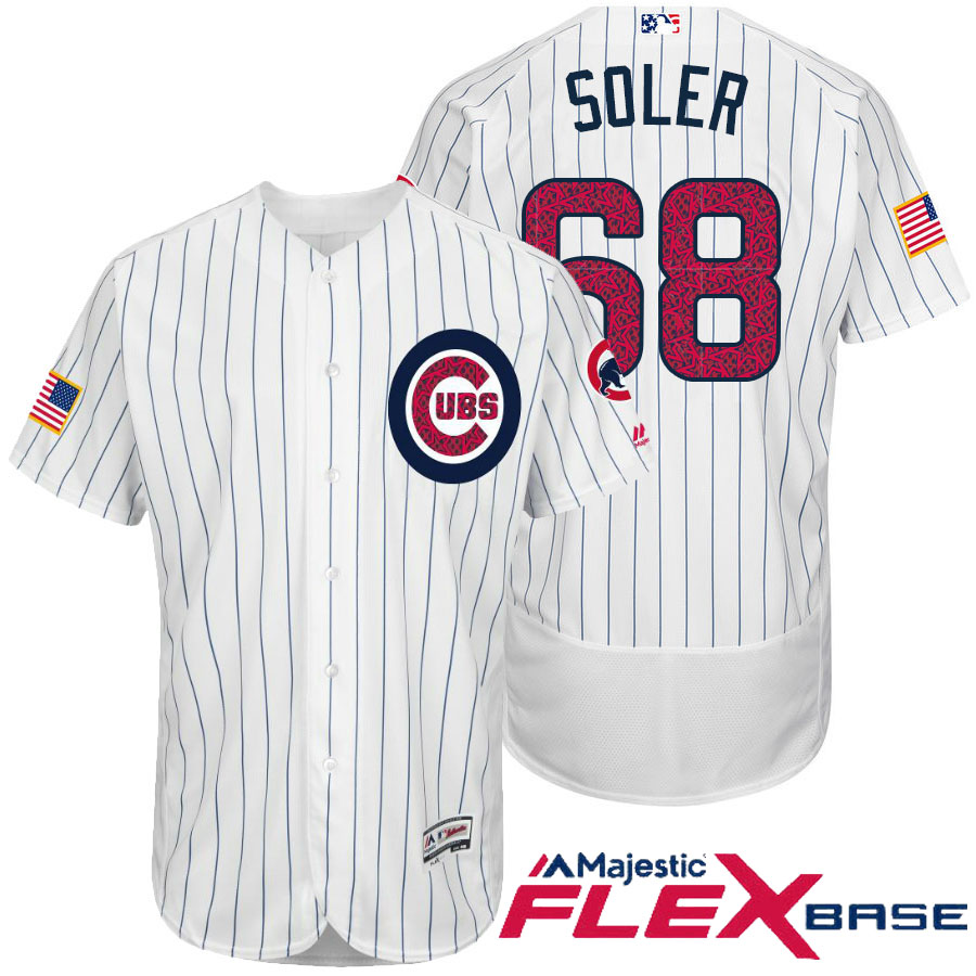 Chicago Cubs #68 Jorge Soler White Stars & Stripes 2016 Independence Day Flex Base Jersey