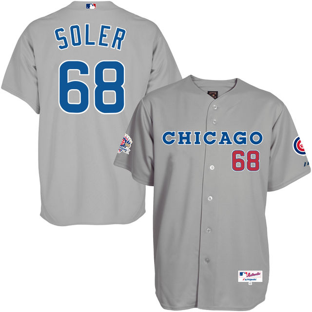 Chicago Cubs Jorge Soler #68 Majestic Gray Authentic Turn Back the Clock Jersey